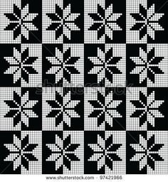 a black and white cross stitch pattern with four different crosses on the same square, which is