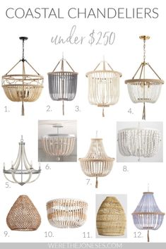 Modern Coastal chandelier ideas that are budget friendly - all under $250. Affordable beach house lighting for your modern coastal living room, bedroom, and kitchen design. Coastal style lighting fixtures are the hot new trend in home decor - and I've rounded up my favorite cost friendly lighting options for you! #coastallighting #chandeliers #moderncoastal #coastaldesign #coastalchandelier #budgetfriendly #lightfixtures https://werethejoneses.com Coastal Chandeliers, Light Fixture Ideas, Coastal Light Fixtures, Modern Coastal Living Room, Beach House Lighting, Coastal Chandelier, Coastal Farmhouse Style, Travel Istanbul, Beach House Living Room