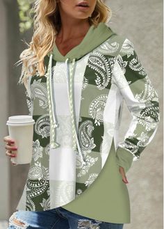 Color:Light Green;Size:S;Size:M;Size:L;Size:XL;Size:XXL;Package Contents:1 X Hoodie;Occasion:Other;Style:Casual; Hummingbird Food, Grandma Fashion, Tunic Designs, Fun Clothes, Trendy Tops For Women, Woman Clothes, Lovely Tops, Clothing Plus Size, Womens Clothes