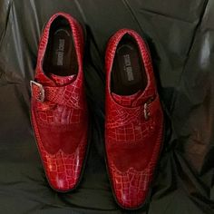 Never Worn Stacey Adam’s Dress Mens Crocodile/Suede Oxfords. Red (New) Size 7.5 Elegant Fitted Dress Shoes With Crocodile Pattern, Leather Dress Shoes With Crocodile Pattern, Fitted Leather Dress Shoes With Crocodile Pattern, Fitted Crocodile Pattern Dress Shoes With Round Toe, Fitted Dress Shoes With Crocodile Pattern And Round Toe, Fitted Dress Shoes With Red Sole For Party, Fitted Party Dress Shoes With Red Sole, Elegant Fitted Red Dress Shoes, Red Fitted Dress Shoes For Party