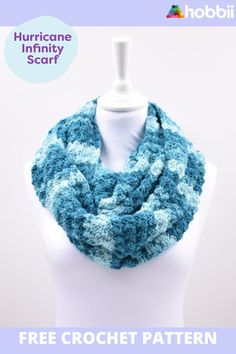 Get started on this DIY project on Hurricane Infinity Scarf Crochet Pattern. Warm and lovely infinity scarf, crocheted in Hurricane which is an interesting cake-yarn in wonderful print colors. The pattern results in a slightly wavy look and makes the scarf incredibly fluffy. Happy crocheting!The pattern for Hurricane Infinity Scarf can be downloaded for free Scrap Yarn Scarf, Crochet Hats Free Pattern Ladies, Infinity Scarf Crochet Pattern, Crafting Patterns & Molds, Infinity Scarf Crochet, Yarn Scarf, Infinity Scarf Pattern, Crochet Cowl Pattern, Crochet Hat Free