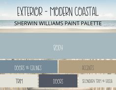 the exterior - modern coastal sherwin williams paint palette is available in several colors