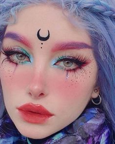 Extreme Make-up, Teknik Makeup, Kawaii Makeup, Face Art Makeup, Moon Aesthetic, Fairy Makeup, Dope Makeup