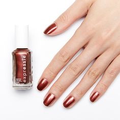 misfit right in - shimmering bronze nail polish - essie Essie Misfit Right In, Cinnamon Dress, Bronze Nail Polish, Fast Drying Nail Polish, Nail Polish Gift Set, Nail Polish Gift, Quick Dry Nail Polish, Couture Nails, Dry Nails Quick