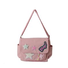 PRICES MAY VARY. 🌎 Material: The cute messenger bag is made of high-quality encrypted canvas material, wear-resistant, soft and comfortable, high-quality smooth zipper, easy to open or close, high-quality stitching, durable. 🌎 Size: This kawaii crossbody bag size is 30*10*25cm/11.81*3.94*9.84in, medium size, with enough storage space, easy to carry ipad, mobile phone, wallet, cosmetics, books and other items. 🌎 Structure: The messenger bag aesthetic consists of a zipper main pocket, a front s Messenger Bag Aesthetic, Cute Messenger Bag, Cute Messenger Bags, Letter Applique, Style Kawaii, Soft Cute, Crossbody Bags For Women, Canvas Crossbody Bag, Bags Aesthetic