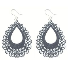 Our eye-catching Large Lace Teardrop Earrings (Dangles) give a unique and elegant touch, perfect for any special occasion or everyday look. Lightweight, hypoallergenic, and made with plastic hooks, these earrings provide comfort and won't irritate sensitive ears. Get the perfect look, without the weight! Earring length: 78mm Teardrop Chandelier Earrings For Party, Party Teardrop Chandelier Earrings, Hypoallergenic Metal Teardrop Earrings For Party, Hypoallergenic Teardrop Earrings For Party, Teardrop Pendant Chandelier Earrings As Gift, Party Teardrop Pendant Earrings For Pierced Ears, Gift Chandelier Earrings With Teardrop Pendant, Elegant Nickel-free Teardrop Earrings For Party, Teardrop Earrings For Party