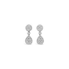 Tresorra 18K WG Round and Pear Halo Diamond Drop Earrings - 18K Solid White GoldRound & pear shaped halo clustersDiamond drop earrings106 Bright W Pear Halo, Toni Braxton, All Gems, Diamond Drops, Pure Gold, Diamond Drop Earrings, Quality Diamonds, Diamond Clarity, 10k Gold