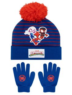 PRICES MAY VARY. Embroidered Spider-Man Winter Hats for Kids: This awesome blue and red spider-man hat features a charming embroidered patch of Spider-Man, Gwen Stacy, and Miles against a blue backdrop with red stripes to bring out their inner superhero Boys Hat With Cool Pom Pom: Finished with a super cool red pom pom, this boys winter hat and gloves set is perfect for keeping your little web-slinger warm during chilly outings. This avengers hat and gloves set is perfect for any special occasio Gwen Stacy And Miles, Spiderman Gloves, Spider Man Gwen, Spiderman Hat, Marvel Hats, Spider Man Logo, Red Beanie Hat, Boys Winter Hats, Spiderman Gifts