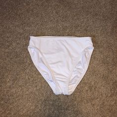 White High Waisted Bikini Bottoms! Size Xs! Never Worn! White High Waist Tankini For Poolside, White High Waist Poolside Tankini, White High Waist Tankini For Swimming, High Waist White Tankini For Swimming, White High-waist Tankini For Poolside, White High-cut Leg Bottoms For Beach Season, White High-waist Tankini For Pool, High-cut Leg White Swimwear For Beach Season, White High-cut Leg Swimwear For Pool