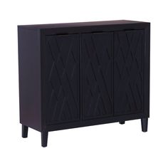 a black cabinet with two doors and some drawers