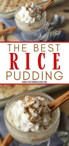 the best rice pudding recipe with cinnamon and whipped cream