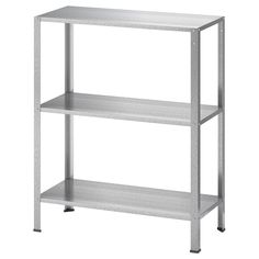 three tiered metal shelf with wheels on each side