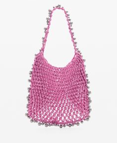 in stock Beaded Shoulder Bag, Pola Macrame, Mango Bags, Braid Designs, Mango Outlet, Decorative Beads, Woman Bags Handbags, Knitting Women Sweater, Beaded Bags