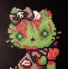 an image of a cartoon character made out of pixelated items on a black background