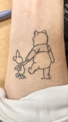 Tigger And Piglet Tattoo, Small Tattoos Winnie The Pooh, Simple Pooh Bear Tattoo, Pooh Bear And Piglet Tattoo, Winnie The Pooh Outline Tattoo, Winnie The Pooh And Tigger Tattoos, Pooh Bear Tattoo Ideas, Winnie The Pooh Characters Tattoo