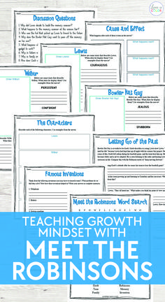 teaching growth minds with meet the robinsons worksheets and activities to teach them