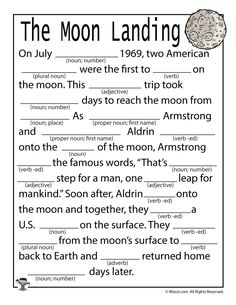 the moon landing worksheet for kids to learn how to read and understand it