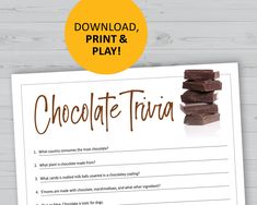 the chocolate trivia game is on display