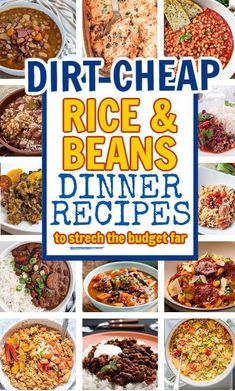 the cover of dirt cheap rice and beans dinner recipes