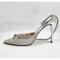 Aqua Charm Ankle Strap High Heel Pumps Women'S 10 Silver Pointed Toe Aqua Charm Ankle Strap High Heel Pumps Women's 10 Silver Pointed Toe Retail $158.00 Elevate Your Style With These Stunning Aqua Charm Ankle Strap High Heel Pumps. The Pointed Toe And Ultra-High Stiletto Heel Make Them Perfect For Any Formal Occasion. The Solid Silver Color Adds Sophistication To Any Outfit. The Buckle Closure With Adjustable Strap Ensures A Comfortable Fit, While The Fabric Upper Material Adds A Touch Of E Ankle Strap High Heels, Aqua Shoes, Heel Pumps, High Heel Pumps, Beautiful Shoes, Stiletto Heel, Formal Occasion, Women's Pumps, Pumps Heels