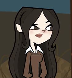 an animated girl with long black hair and brown eyes