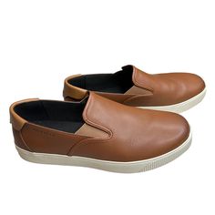 Brand New In Box Casual Synthetic Slip-ons With Plain Toe, Casual Slip-on Sneakers With Leather Footbed, Casual Brown Slip-ons With Ortholite Insole, Casual Brown Synthetic Slip-ons, Casual Brown Slip-on Sneakers With Ortholite Insole, Casual Brown Slip-on Sneakers, Cole Haan Shoes, Nantucket, Slip Ons