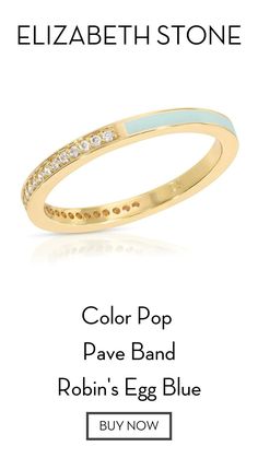 Harness the power of the galaxy and bring your pastel dreams to life. A slim silhouette that was made for stacking! Half pave cz and half hand painted enamel. 14k gold plated brass Enamel, cz