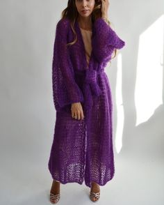 Purple Mohair Long Cardigan Maxi Cozy Cardigan Kimono Handknit Cardigan Loose Belted Cardigan Sexy Soft Cardigan Bohemian Knitted Cardigan - Etsy France Handknit Cardigan, Cardigan Kimono, Maxi Cardigan, Belted Cardigan, Letter Gifts, Soft Cardigan, Cozy Cardigan, Velvet Bag, Knitted Cardigan