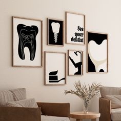 Dentist Gallery Set of 6 Drawings, Dental Office Decoration, Dentistry Print, Toothbrush Poster, Clinic Digital File, Tooth, Black And White Dental Selfie Wall, Dental Office Wall Decor, Dentist Office Decor, Dental Decorations Ideas, Dental Operatory Decor, Dentist Clinic Design, Clinic Decoration Ideas, Dental Posters For Clinic, Dental Office Organization Ideas