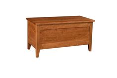 a wooden chest with two drawers on one side