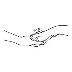 two hands holding each other with one hand reaching out to the other, in black and white