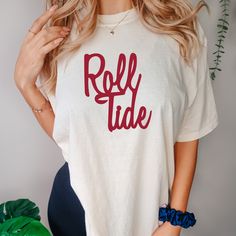 *Also available as a sweater. See below.* Support your team in style with our Roll Tide Alabama Football T-Shirt! This shirt is perfect for game day and beyond. Let this playful and friendly shirt show off your team spirit. Roll Tide Alabama, Alabama Roll Tide, Football T Shirt, Alabama Football, Football Tees, Roll Tide, Alabama Crimson Tide, Crimson Tide, Kid Tees