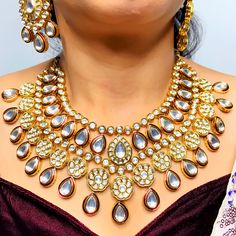 Exotic and snag-free kundan beaded necklace set with earrings. This is a stylish set with White Kundan. This set will work well with traditional, formal, and western formals. Option 1: White Color (D765) Option 2: Red Color (D766) Eye-catching and unique jewelry that will set you apart. Gift this piece to a loved one, and see their face light up with joy. Best for gifting or for personal use, wear it to any occasion and become the spotlight. Western Formals, Necklace Set With Earrings, Saree Jewellery, Silver Pooja Items, Glass Bangles, Silver Toe Rings, Gold Chain With Pendant, Kundan Necklace, Kundan Earrings