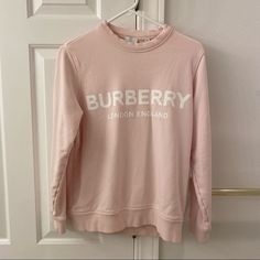 Authentic. In Great Condition. Pet Free Smoke Free House. Pink Crew Neck Sweater, Burberry Pink, Burberry Sweater, Pink Crew Neck, Burberry London, S Crew, Colorful Sweaters, Crew Neck Sweater, Neck Sweater