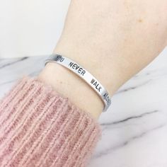 Jewelry Kpop, Bts You Never Walk Alone, Walk Alone, Jungkook V, Cuff Bracelets Handmade, Bts Love Yourself, Stamped Rings, Copper Cuff Bracelet