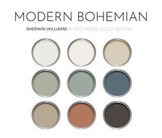 the modern bohemian color scheme for sherylin williams's whole house color scheme