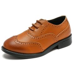 Dadawen boy's dress shoes wingtip oxford shoes.Suitable for a birthday party,church,school,or as a ring bearer at a wedding. Upper material:Synthetic leather Sole material:Rubber Shoe size:10 Toddler Color:Brown Oxford shoes Shoe width:Medium Shoe style:Boys Dress Shoes/Boys Formal Leather shoes Tips:Please feel free to contact us if you have any questions, we will reply it for you within 24 hours. Size: 9.5 Toddler.  Gender: unisex. Brown Oxford Shoes, Oxford Shoes Style, School Uniform Shoes, Leather Formal Shoes, Brown Dress Shoes, Wingtip Oxford, Oxford Dress Shoes, Toddler Boy Shoes, Boy Shoes