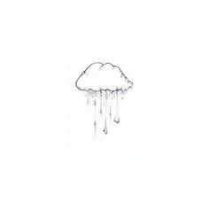 a drawing of a cloud with rain drops