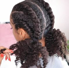 Natural Hair French Braids Black Women, Coily Hair Hairstyles Protective Styles, Elegant Protective Styles For Natural Hair, Large Flat Twist Natural Hair, Kid Protective Hairstyles, Cute Protective Hairstyles Natural Hair, French Braids Natural Hair, Natural Hairstyles For Black Women Thick Hair, Fancy Natural Hairstyles Black Women