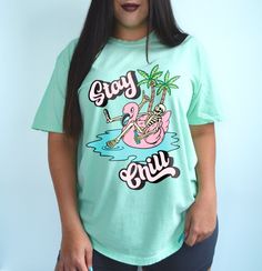 Stay chill shirt. *Colors shown are chalky mint and island reef. Model is a US size 6 wearing a size large for a baggy fit.* UNISEX SHIRT - 100% USA cotton - Pre-shrunk so no need to worry about shrinkage - Comfort Colors Brand - Heavyweight material for a more comfortable fit - Relaxed fit. Order a size up for a more baggy feel. Summer Skull Print Short Sleeve T-shirt, Spring Skull Print Short Sleeve T-shirt, Spring Short Sleeve T-shirt With Skull Print, Casual Summer Shirt With Skull Print, Casual Spring T-shirt With Skull Print, Summer Skull Print Relaxed Fit Shirt, Summer Skull Print Shirt For Streetwear, Summer Skull Print Streetwear Shirt, Summer Streetwear Shirt With Skull Print