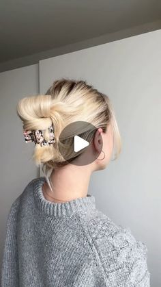 Your favorite accessorie ♡ scrunchies, hairstyles & more on Instagram: "Classy hairclaw hairstyle 🤩 what do you think?

#updo #hairideas #hairdo #hairinspiration #frisuren #haare #hairstyles #hairhack #hairgoals #shorthair #classyhair #clawcliphairstyle" Scrunchie Short Hair, Bun With Scrunchie, Scrunchies Hairstyles, Bun Hack, Butterfly Room, Scrunchie Hairstyles, Hair Updos, Xmas Decorations, Hair Hacks