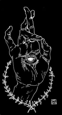 a black and white drawing of a hand making the middle finger sign with its fingers