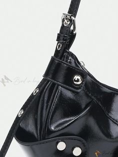 Bird in Bag - Womens Vintage Y2k Moto Punk Inspired Studded Faux Leather Crossbody Bag with Adjustable Armpit Strap - Ideal for Street Outings, Dates, and Parties Punk Inspiration, Baguette Bag, Bird In Bag, Travel Style, Shoulder Handbags, Crossbody Shoulder Bag, Leather Crossbody Bag, Leather Crossbody, Vintage Y2k