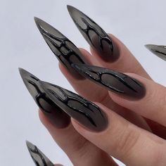 PRICES MAY VARY. 【Package Contains】You will get 24 pieces of long stiletto press on nails with 12 different sizes, 1 nail glue for DIY your own nails. you can choose the most suitable false nail for yourself, it is easy to trim and file them to in any length and shape you like 【Health and Durable】Our black press on nails are made of healthy ABS material, no irritating smell, higher gloss, not easy to break, and will not harm the human body or nails, and can be used with confidence 【Wide Occasions】These acrylic press on nails are not only the good products for professional specialist, nails learners to practice, but also the wonderful gifts for wife, girlfriend, sister and mother. Besides, they are perfect for different occasions,such as party, prom, travel, go shopping, dating, they are co Acrylic Nails Goth, Black Fake Nails, Stiletto Press On Nails, Ballerina Acrylic Nails, Press On Nails Black, Nails Goth, Eye Study, Nails Y2k, Long Stiletto