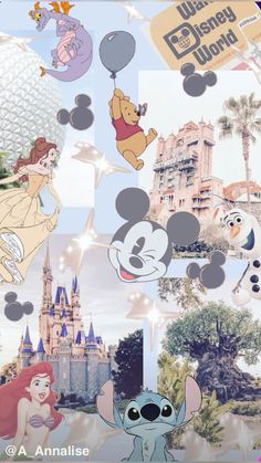 an image of disney world with many characters