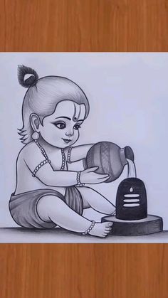 Drawing Story Instagram, Kanha Drawing Easy, God Sketches Indian Easy, God Drawing Sketch, Krishna Images Drawing Easy, Bholenath Drawing Easy, Easy And Beautiful Drawings, Easy Drawing Sketches Pencil, Shiva Painting Easy