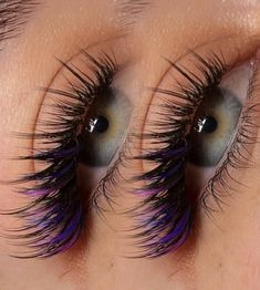 lash extensions in Edmonton with color Eyelash Extensions Styles Color, Tinsel Lash Extensions, Different Styles Of Lash Extensions, Lash Extensions With Green, Colour Lashes Extensions, Eyelash Extensions Styles With Color, Halloween Lash Extensions, Coloured Eyelashes, Coloured Eyelash Extensions