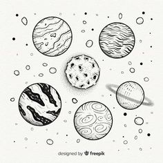 the solar system with different planets drawn by hand