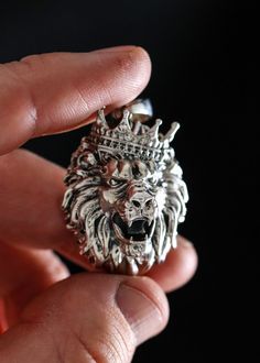 Length: 36 mmWidth: 26 mm925 Sterling Silver Delicate Jewelry, The King, Lion, Sterling Silver, Silver