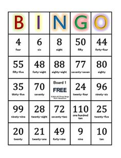 a printable bingo game with numbers and the word'blingo'on it